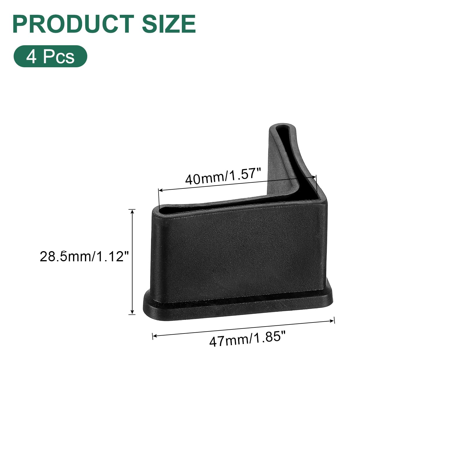 QUARKZMAN 4 Pezzi 1.57" x 1.57" Paraspigoli In Gomma A Forma Di L, Protezioni Per Gambe Di Mobili, Copriestremità Antiscivolo Per Pavimenti, Angolari Per Scaffalature, Nero