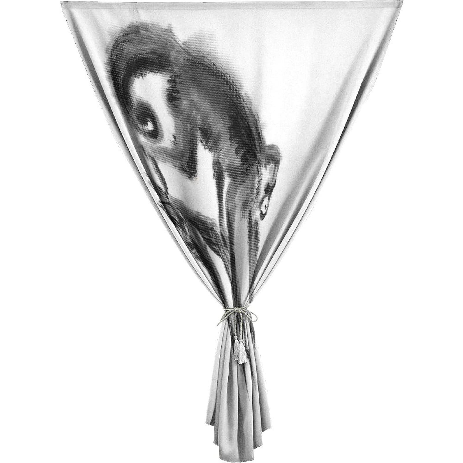 Travel Windows Blackout Curtain, Animal Curtain Shades, Sketchy Monkey on Branch Exotic Creature in Jungle Print Thermal Lnsulated Room Darkening Small Drapes,26W x40L Inch