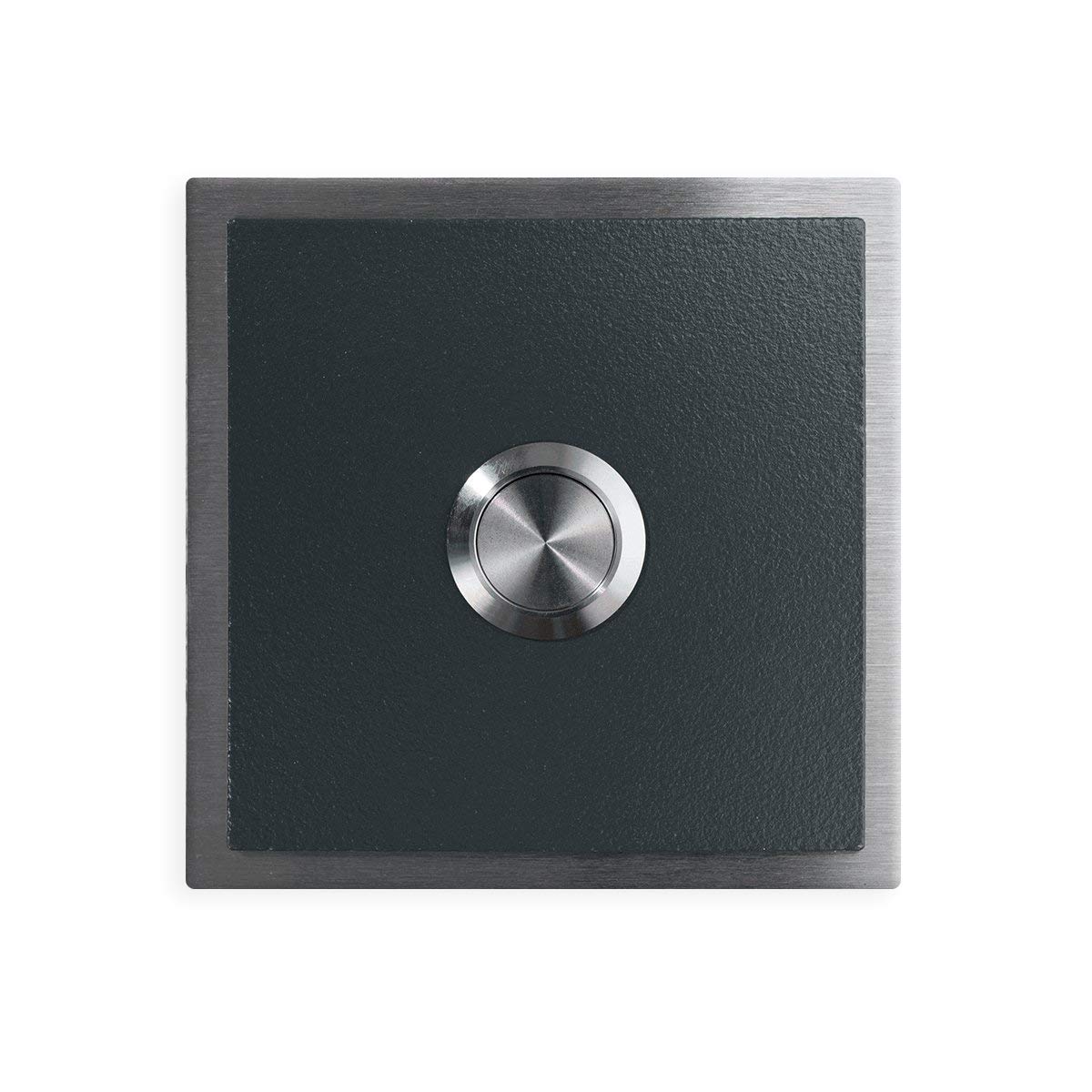Metzler® sonnette inox encastrable avec bouton-poussoir et plaque personnalisable anthracite RAL 7016 étanche IP67 LED optionnelle 80x80 mm durable antichoc 10 ans de disponibilité pièces détachées