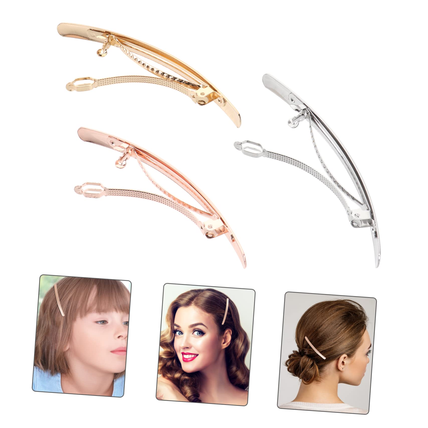 Beavorty Metal 18 Piezas pasadores de niñas bobby de de imitación pinzas para el cabello grandes para mujeres hair clips horquillas moño pasador de pelo pasadores de pelo