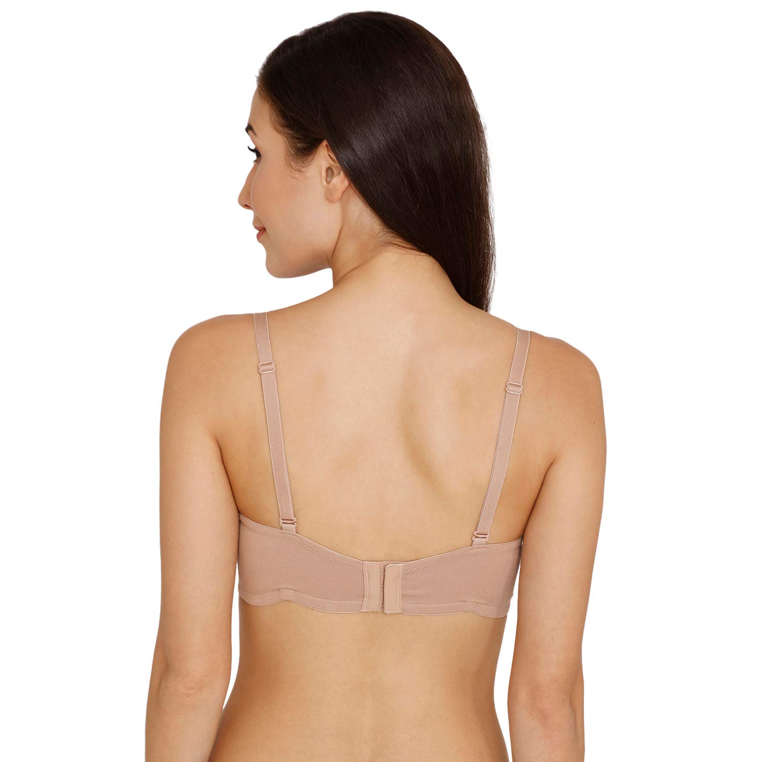 Zivame Padded Wired 3/4th Coverage Strapless Bra-Nude