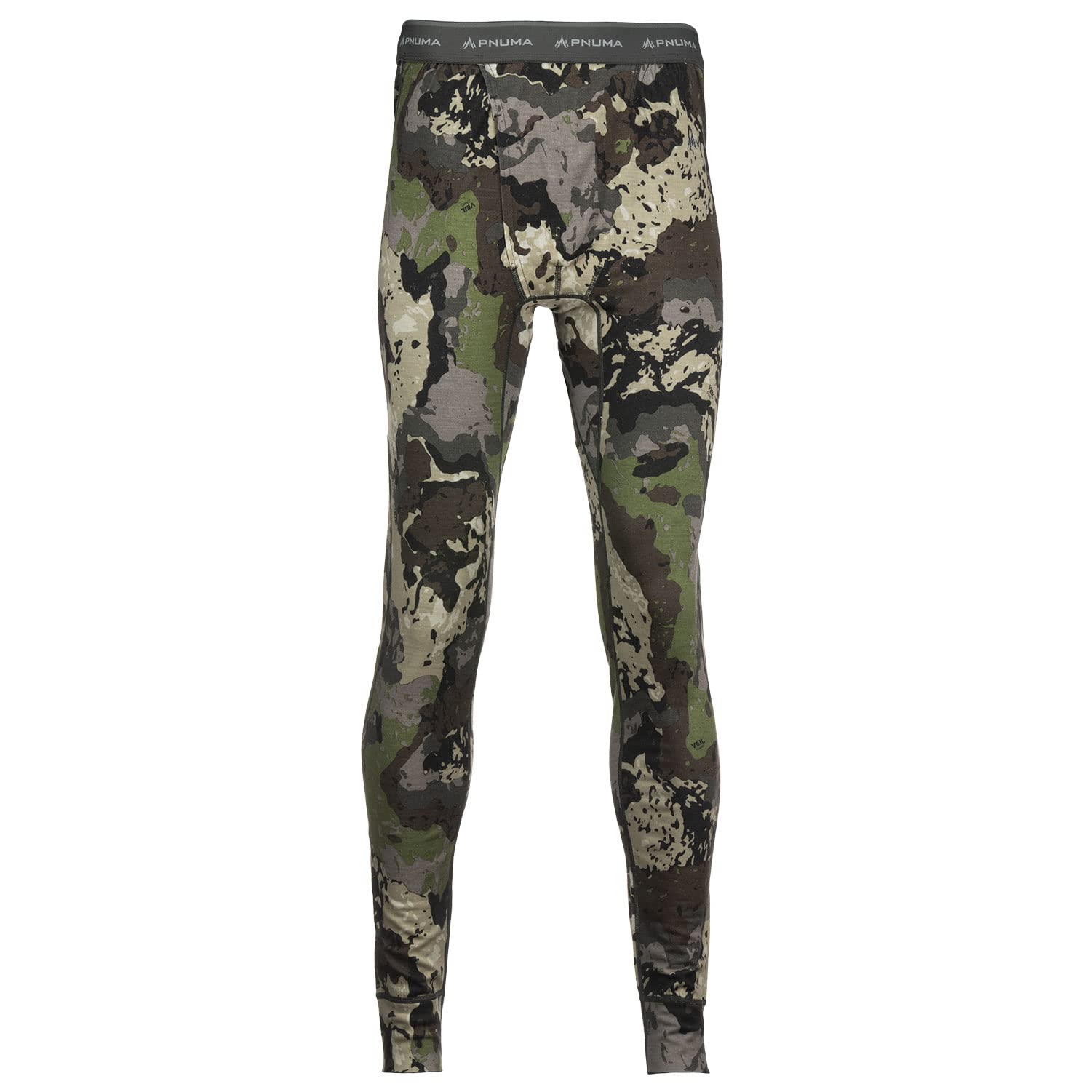 Pnuma Outdoors Merino Wool Base Layer Pant, Caza Camo, Size L, Moisture-Wicking, Thermal Insulation (P405CL)