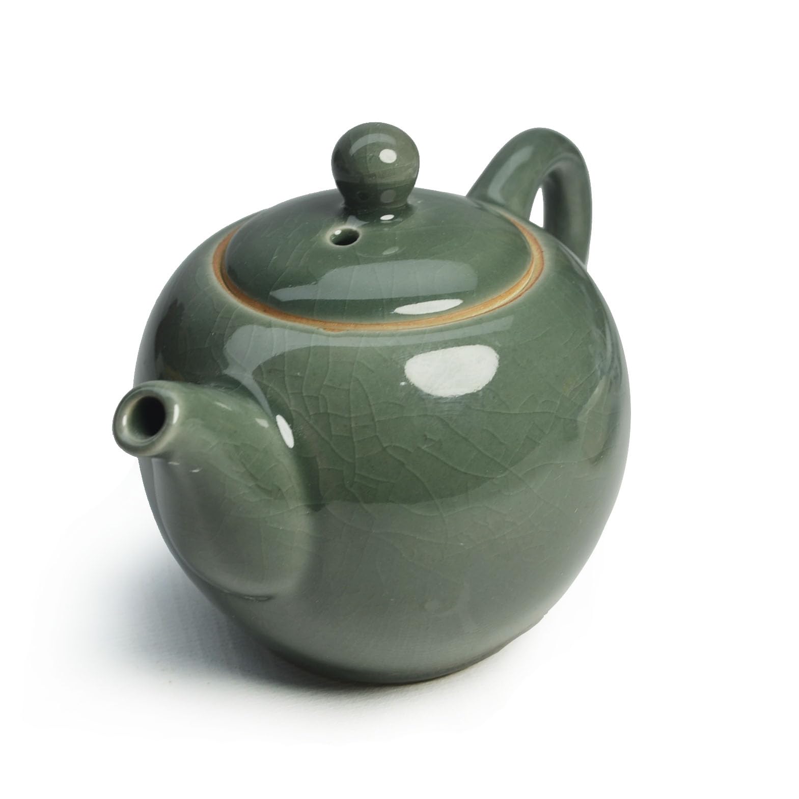 Teiera in porcellana, 255 g, piccola teiera tradizionale cinese Ice Crack Glaze, bollitore da tè in ceramica (verde)