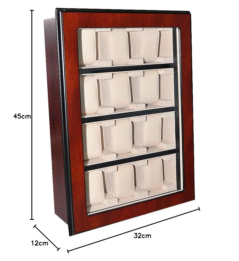 Meyer & Söhne Wandvitrine Uhren für 12 Uhren braun Holz No.3 NEU