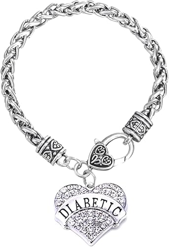 TGLS Pulsera con dije de alerta médica para diabetes tipo 1 y tipo 2