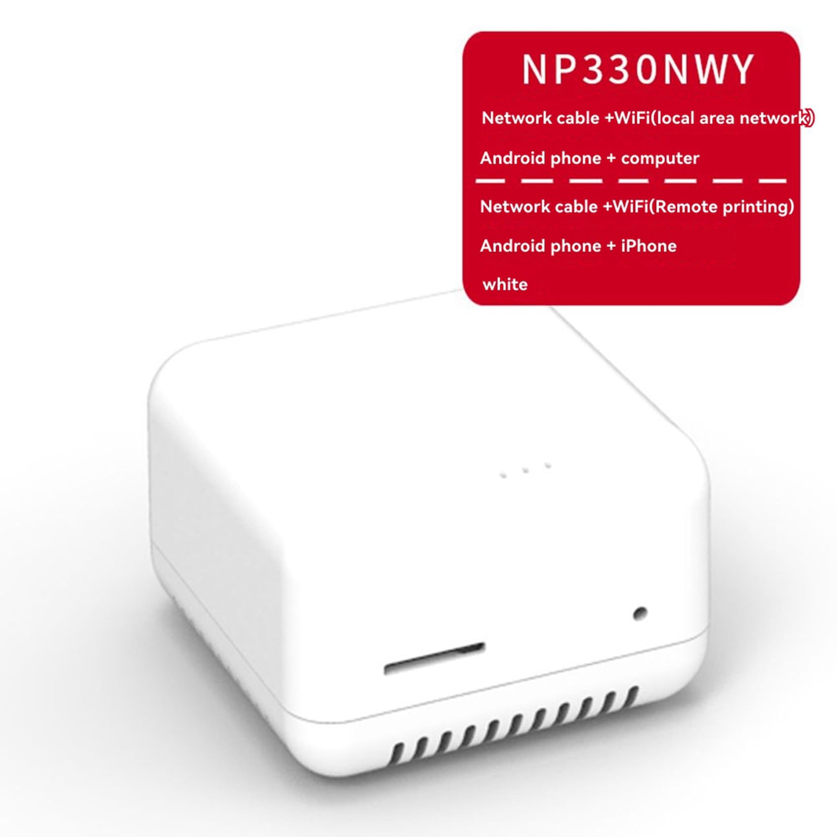 2 Pz NP330 Server di Stampa di Rete USB 2.0 Mini Server di Stampa USB 2.0 Connessione RJ45 100 Mbps per Telefoni Android Spina UE