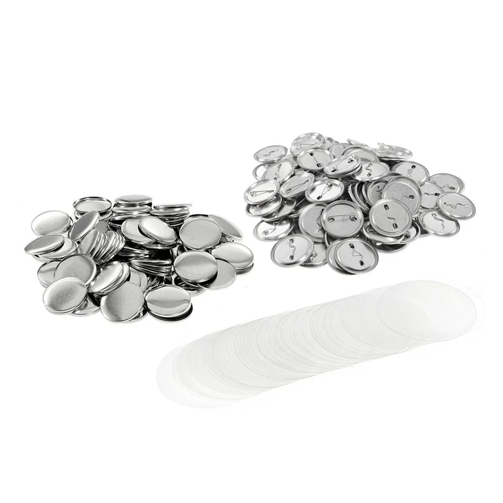 100 zestawów metalowych przypinek do przypinek, części do maszyn do produkcji przypinek, 25/32/37/44/58 mm, do samodzielnego wykonania, materiały do pras Produkcja DIY(25mm,100Sets Metal Bottom)