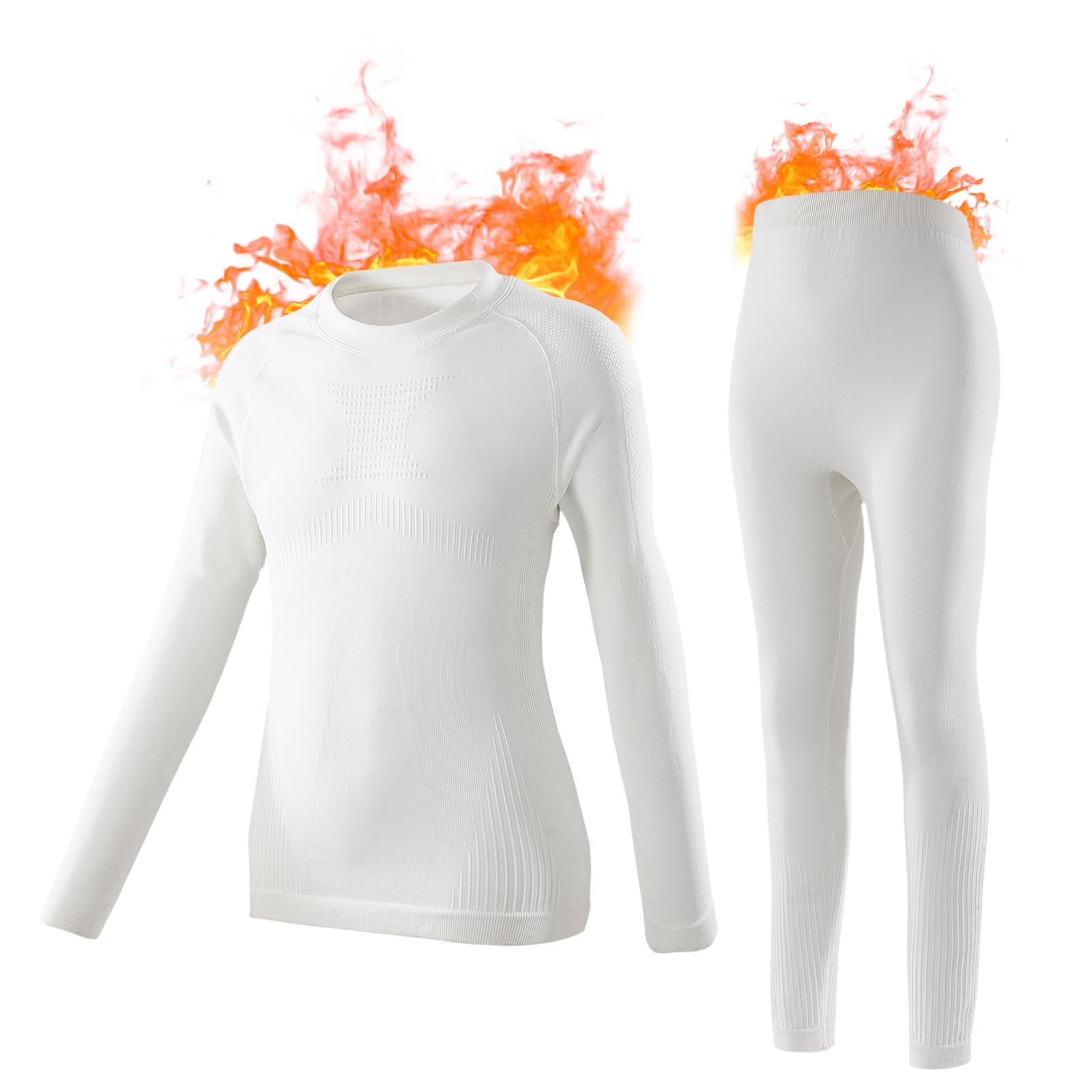 pMMq 5-12Y Thermal Underwear Set for Kids Long Sleeve Johns Athletic Thermal Shirts Warm Soft Comfy Base Layer