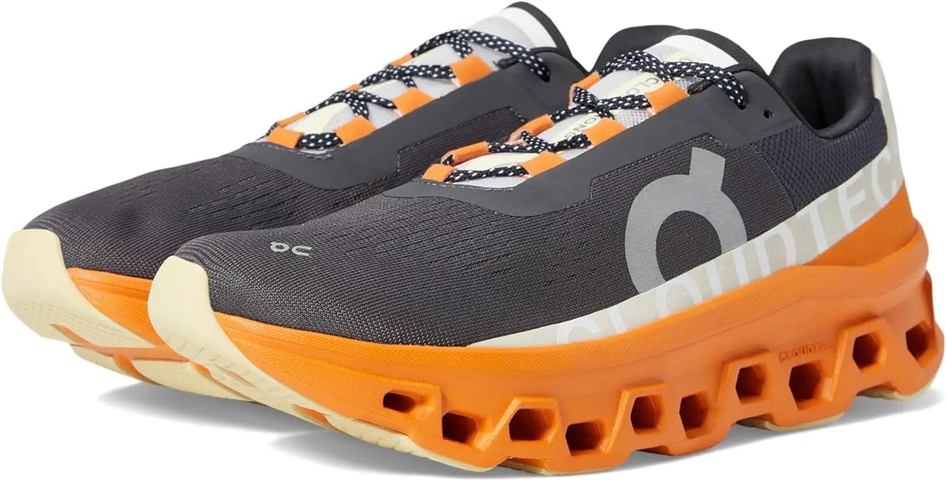 On Men's Cloudmonster Sneakers, Eclipse/Turmeric, 11.5 Medium US