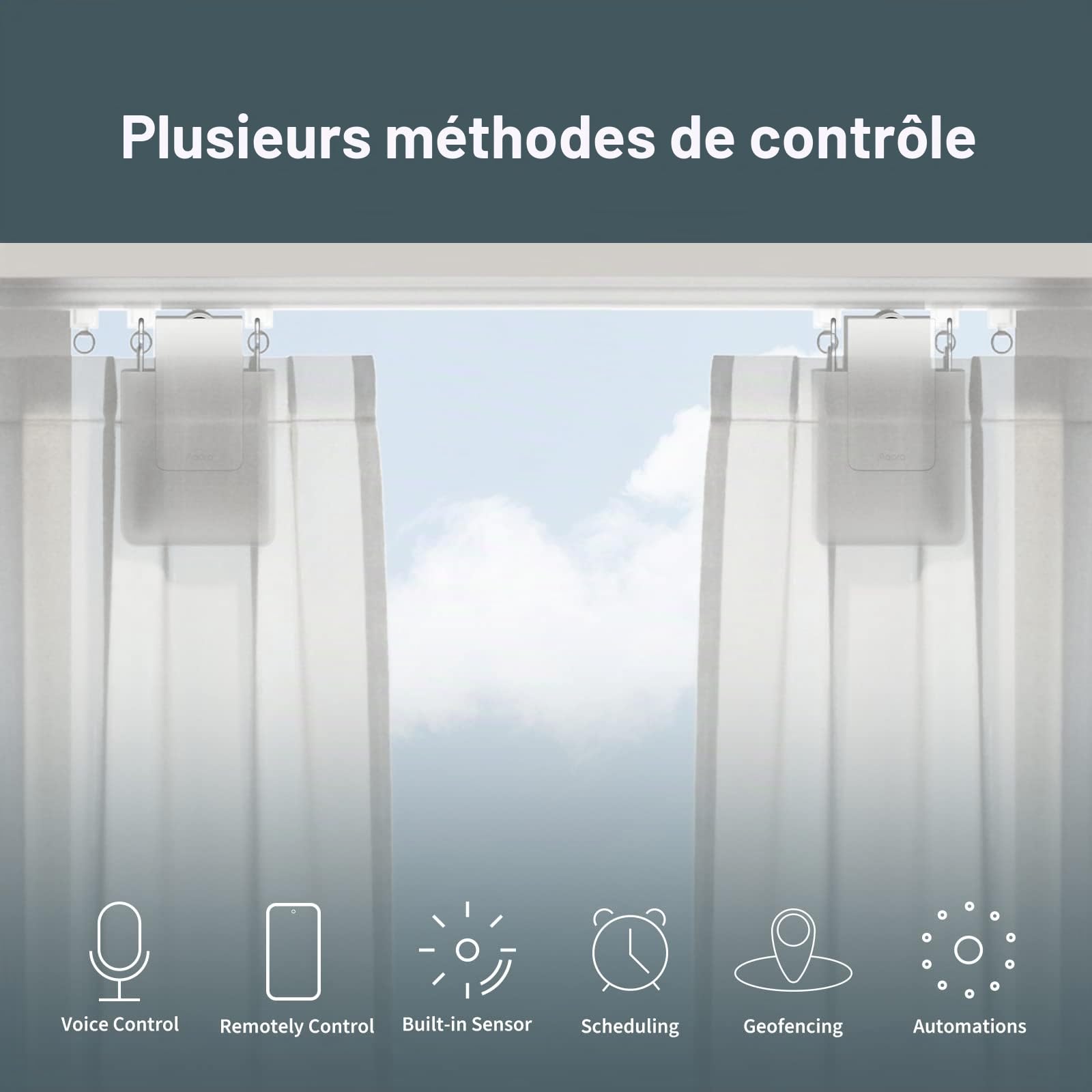 Aqara Moteur Electrique pour Rideau E1(Rod Version, 1 Paquet) | Nécessite AQARA Zigbee 3.0 Hub, Contrôle à Distance, Compatible HomeKit, Alexa, Google Assistant et IFTTT
