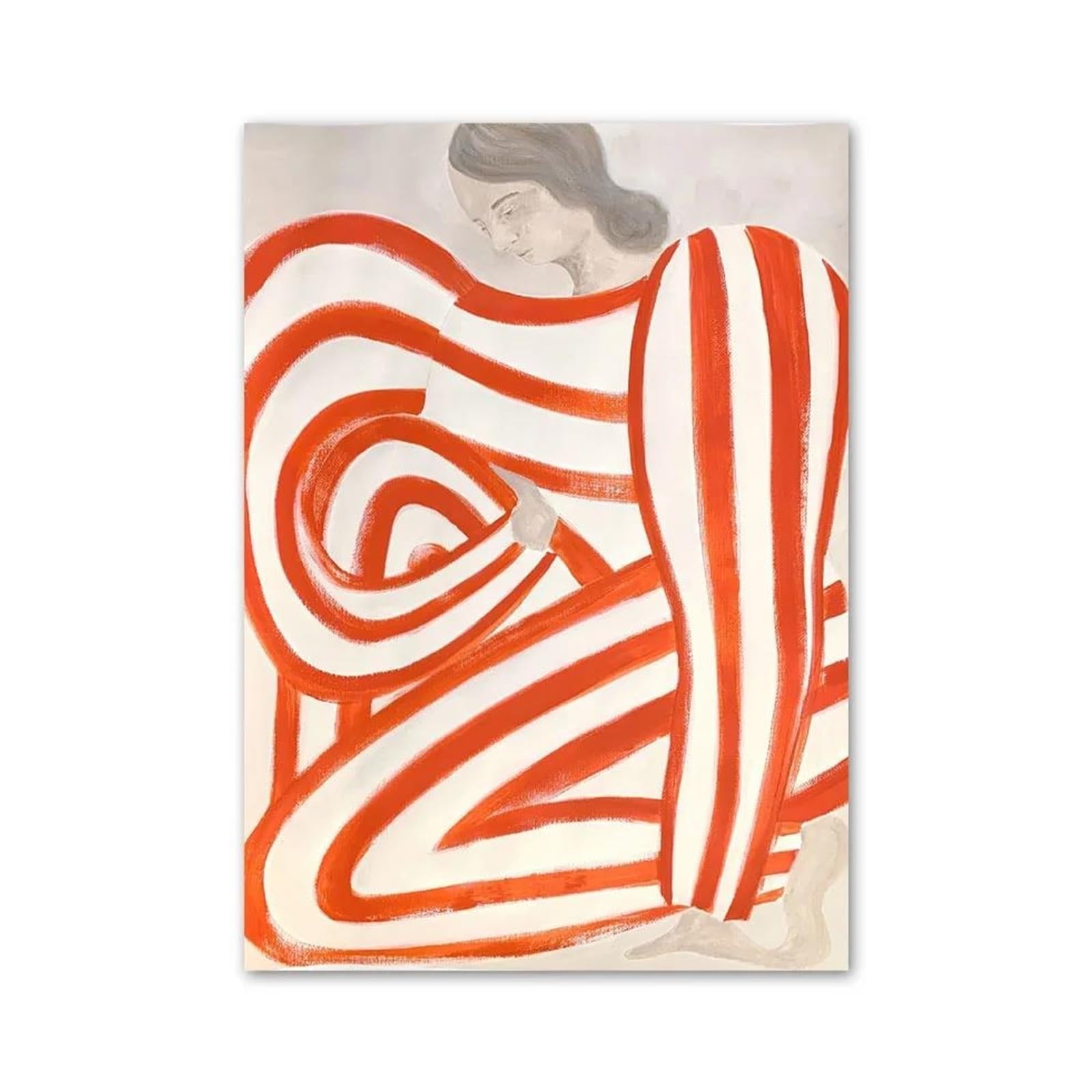 Xenite Girls A Wall Rt Canvas Prints Bstract Minimalism Lines Stripe Wall Rt Posters No Frame Canvas Pictures For Living Room Decor(,50X70cm)