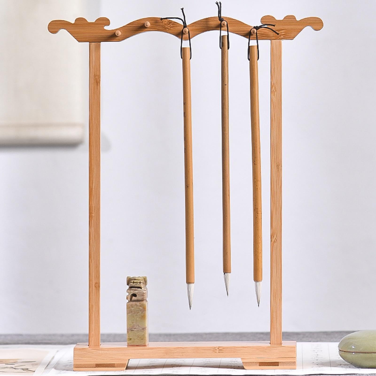 HEAVENGLOW Calligraphy Brush Pen Holder Calligraphy Brush Hanger for Calligraphy Lovers-image-44