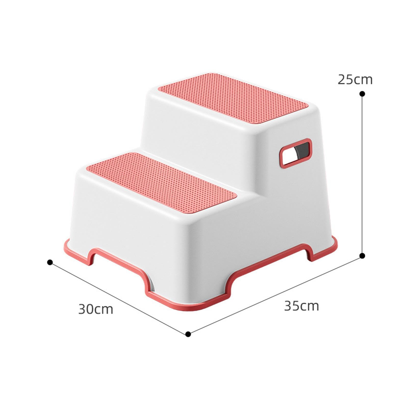 Escalón para niños pequeños, para entrenamiento de ollas, patas de goma antideslizantes, diseño reclinado, seguro para baño y cocina, color rojo, uso universal