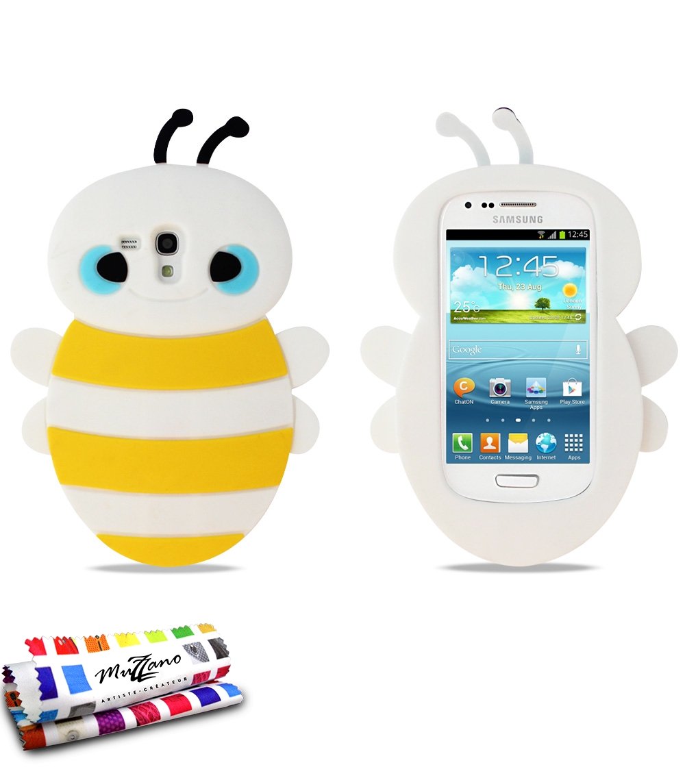 MuzzanoUltra-Slim Soft Protective Case for Samsung Galaxy S3 Mini (i8190) [Abeille Premium] [White] + Stylus and Microfibre Cloth Muzzano - The Ultimate Elegant and Durable Protective Case for