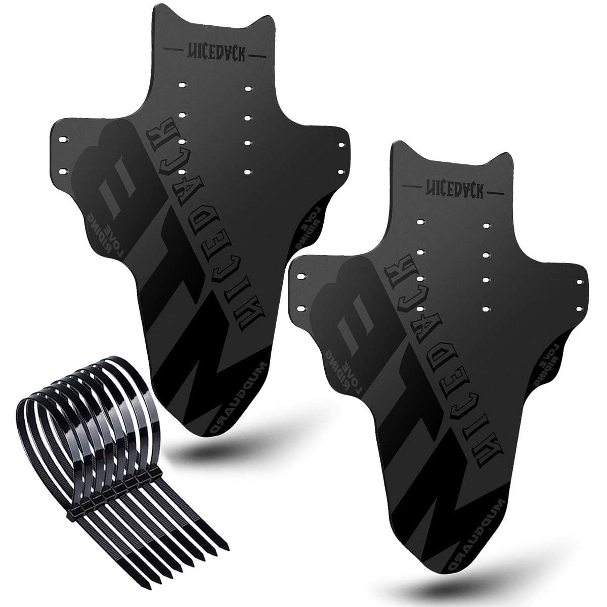 NICEDACK Mudguards Mountain Bike, 2 Pieces Mudguard Fit 20-29 Inch MTB Mudguard Front and Rear Compatible Bicycle Splash Guard