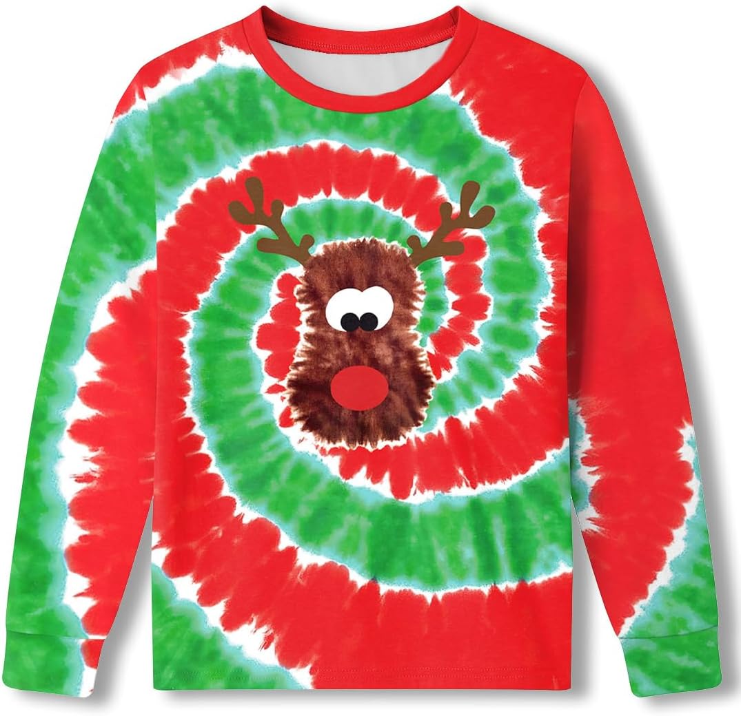 Unisex Kid's Ugly Christmas Top Funny Graphic Long Sleeve Shirt 4-14 Years
