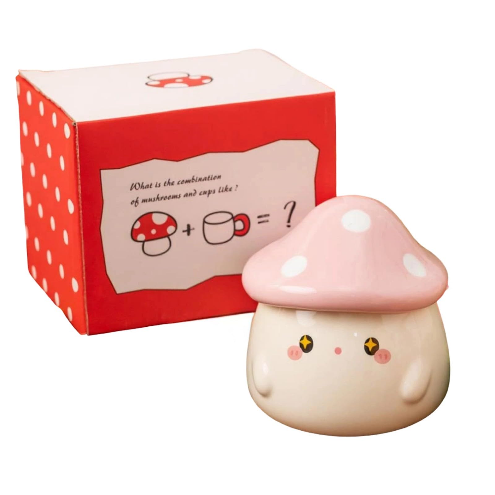 our fave Portable Ceramic Coffee Mug with Mushroom Lid Travel Cup for Women Insulated Cup