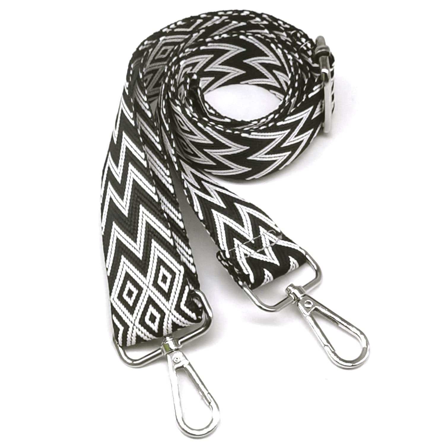 Hibate Nera/Bianco Ricambio Cinghia Tracolla per Borsa Donna Tracolle per Borsette