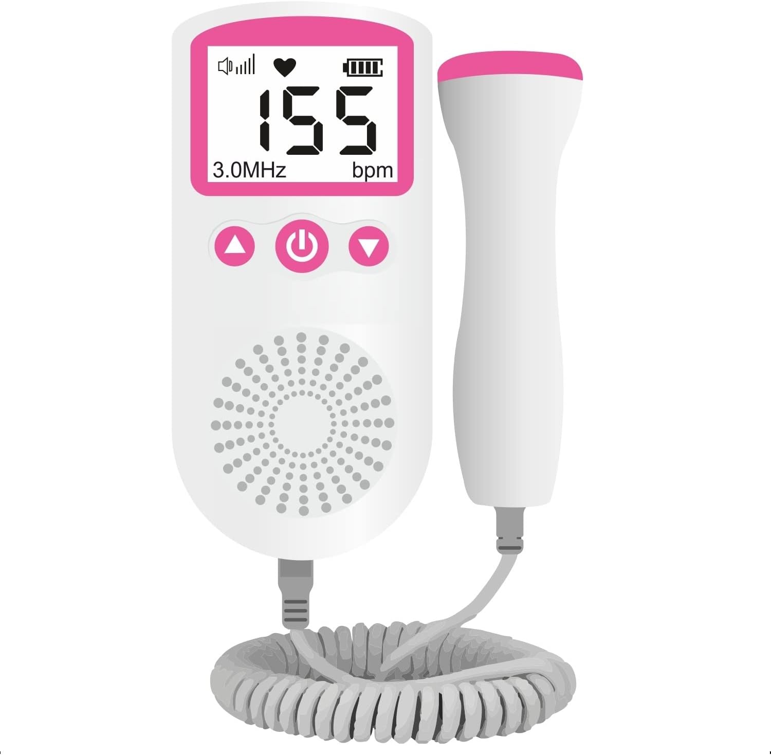 AccuSure Fetal Doppler Heartbeat Monitor for Pregnancy 50-240BPM Measuring Range 2.5MHz Fetal Heart Rate Detector with TFT Display