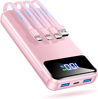 Portable Charger Power Bank 50000mAh Battery Pack, 22.5W Fast Charging PowerBank with Built in Cables,Travel Essential USB-C Portable Phone Charger for iPhone Samsung Pixel Android iPad