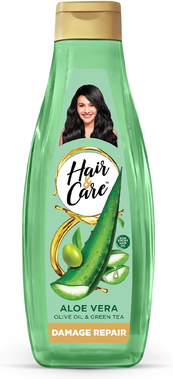 Hair & Care Damage Repair Non-Sticky Hair Oil with Aloe Vera, Olive Oil & Green Tea, 300 ml