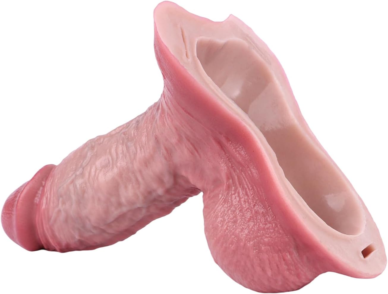 4 Sizes of Silicone Man Penis Sleeve, Male Wearable Strap on Dildo Panties with Panty Belt Adult Sex Toy for Men - M + Black Belt
