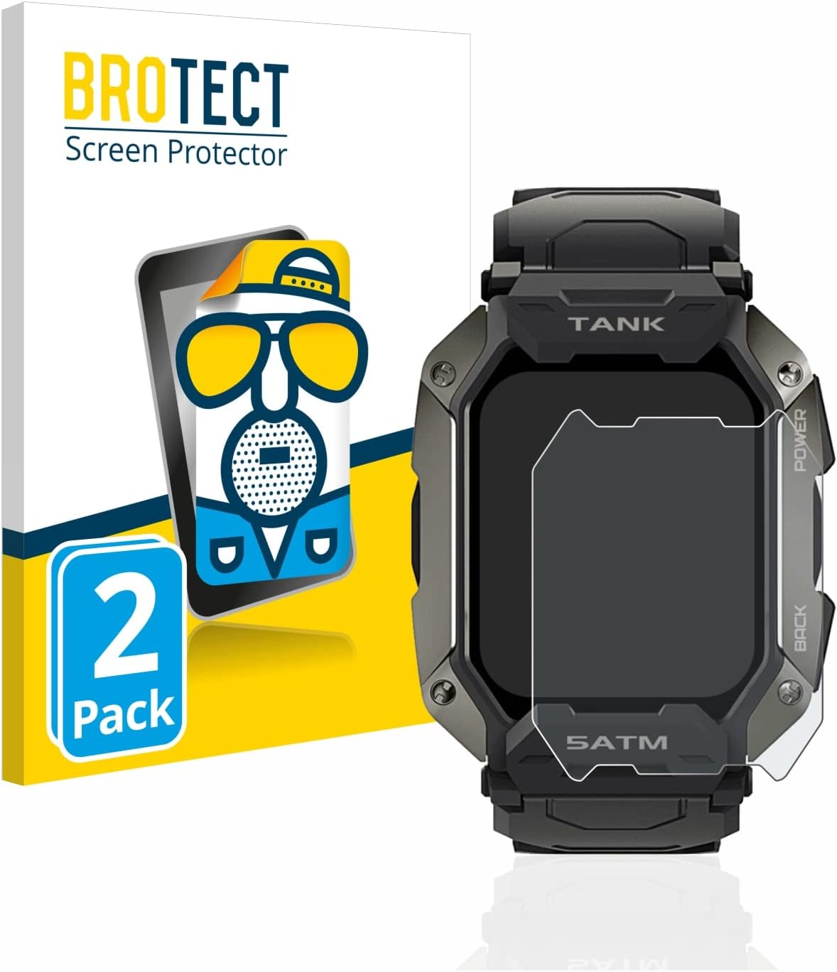 brotect Screen Protector Anti-Glare compatible with Kospet Tank M1 (2 Pack) Screen Protector Matte, Anti-Fingerprint Protection Film