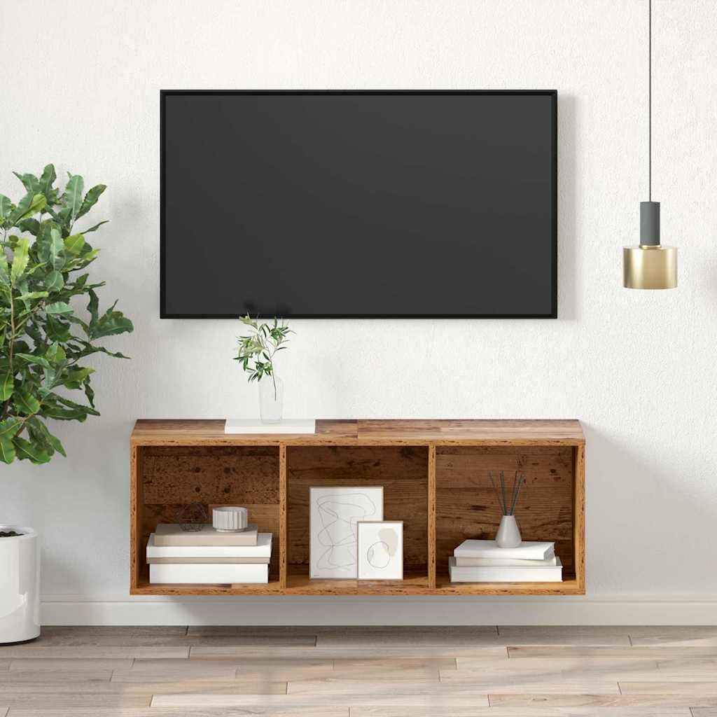 Zestaw mebli telewizyjnych, ściana, 37 x 37 x 107 cm, stare drewno