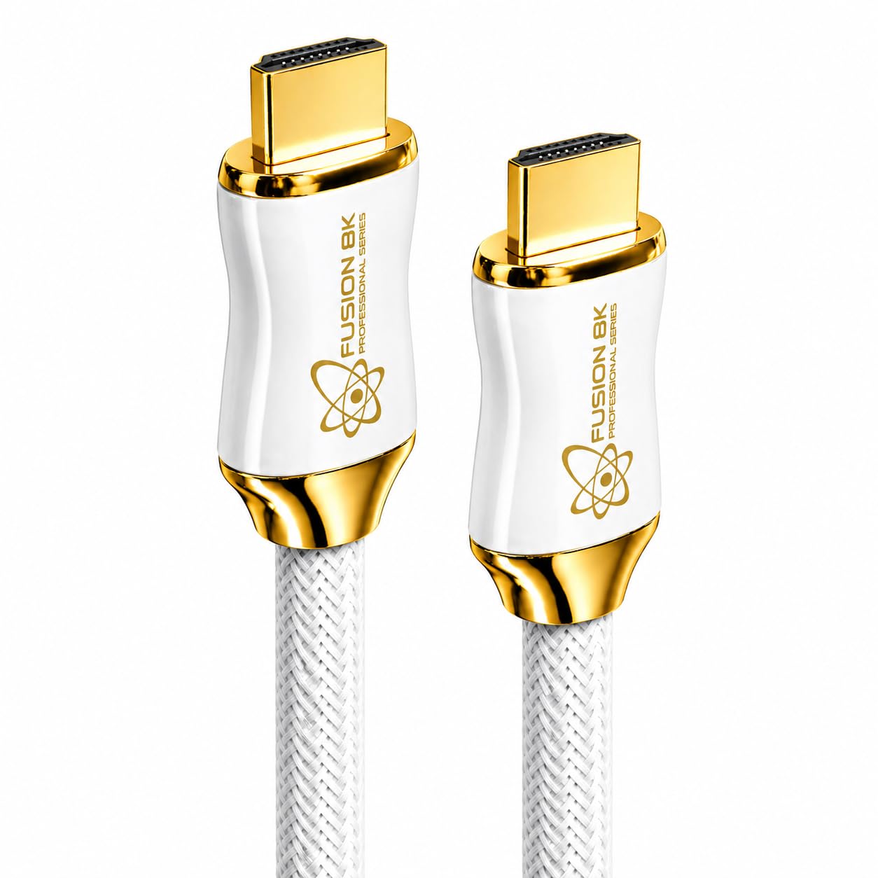 Fusion8K Cavo HDMI 2.1 bianco, 3 m, certificato 48 Gbps, 8K a 60 Hz, 4K a 120 Hz, 10 K, HDR Dolby Vision eARC, cavo intrecciato per PS5, Xbox Series X, Apple TV 4K