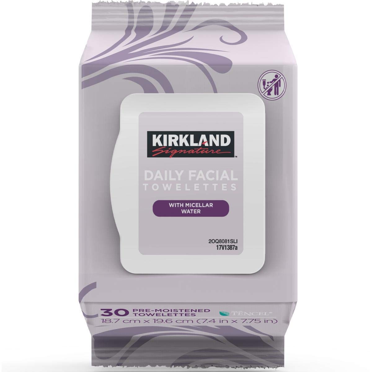 Kirkland Signature Lot de 180 lingettes nettoyantes micellaires quotidiennes pour le visage