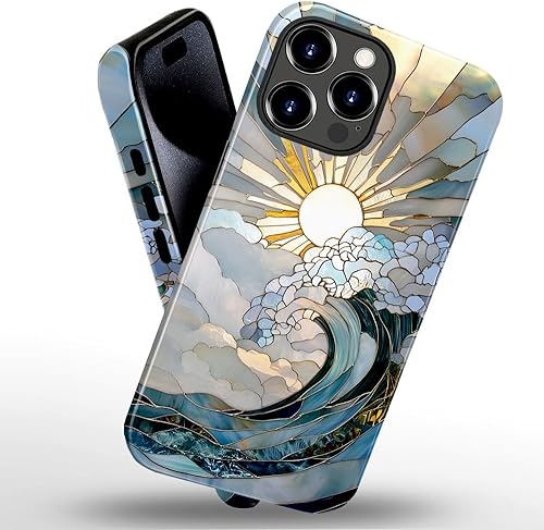 Miniatura 3 de Funda para iPhone 11 Pro, funda brillante para mujeres y niñas, protección contra caídas y arañazos, puesta de sol en el océano Ocean Sunset Sun