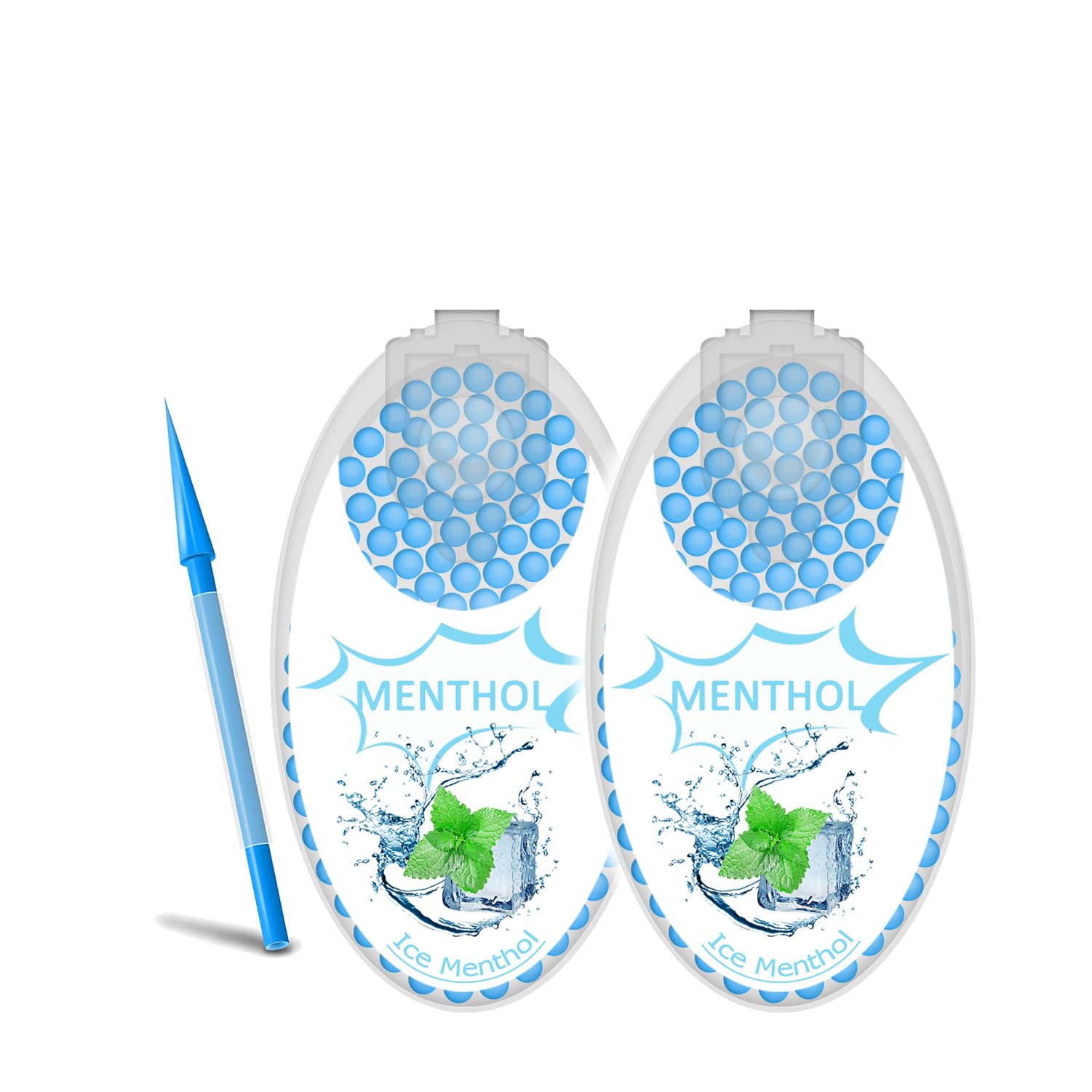 iuiumika Menthol menthol, crushball, menthol balls for cigarettes, filter flavored cigarettes, 200 crushable clickable bead filter inserts (Blue Ice)