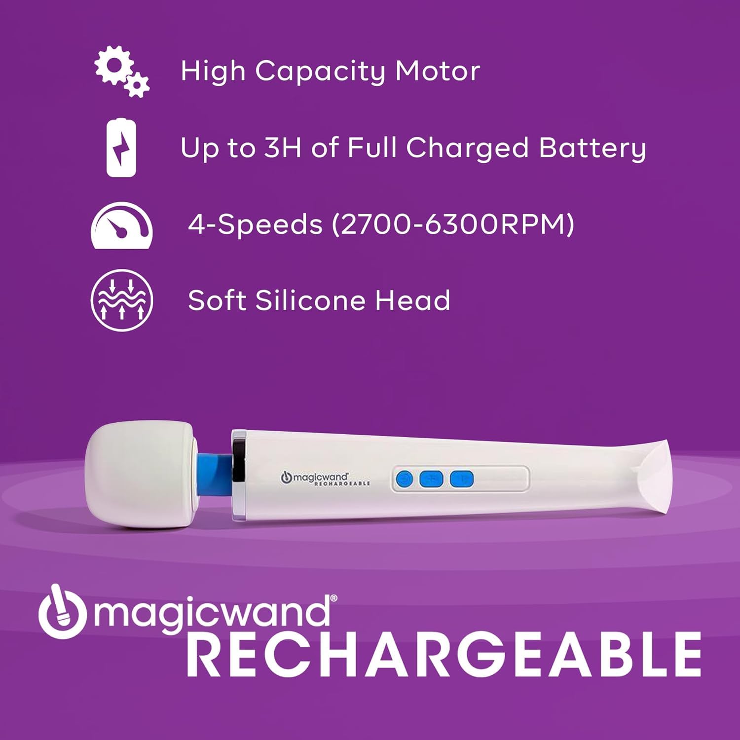 magic wand rechargeable extra powerful cordless vibrator Lovehoney Purple Silicone Vibrating Cock Ring main image 1