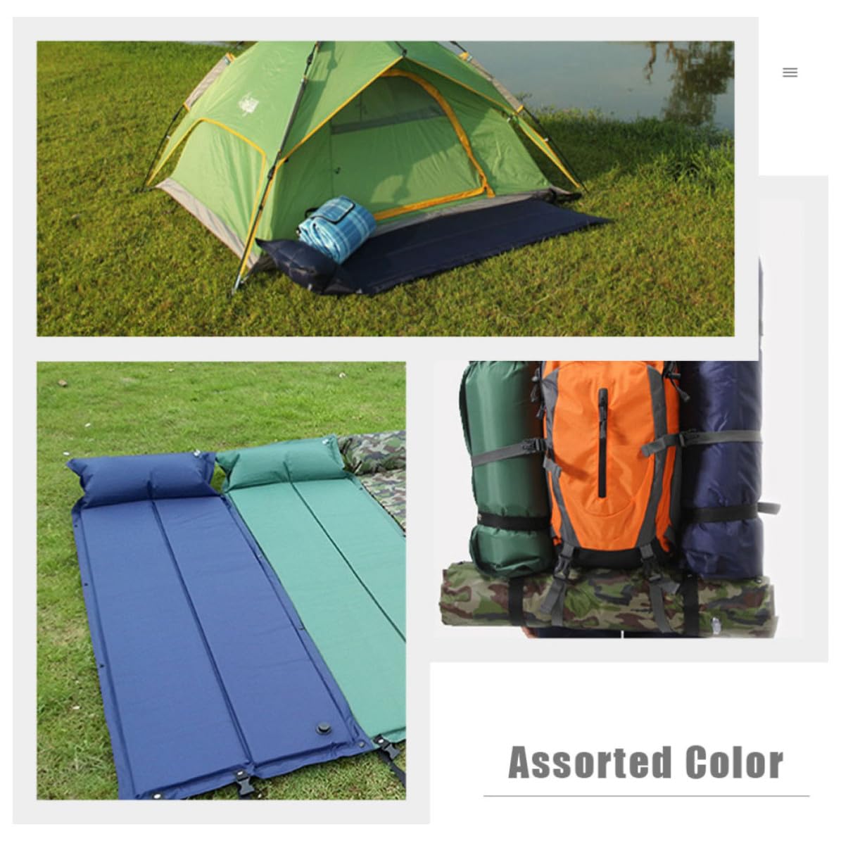 BESTOYARD Materassino Campeggio Autogonfiabile Cuscino, PVC e Spugna