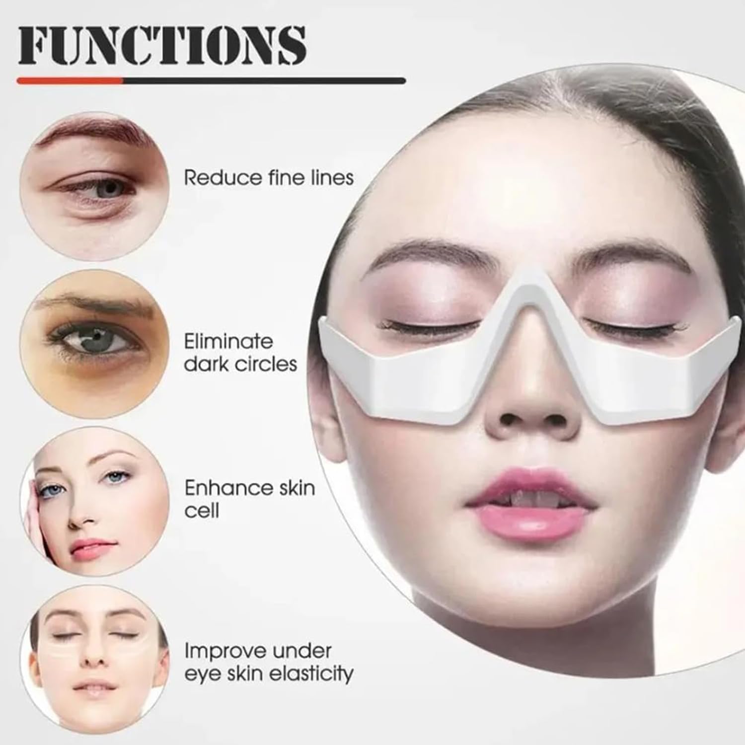 Eye Massager, Electric Eye Massager, 3D Eye Care Device with Vibration, Eye Massage Device with Heat 3 Strength Levels