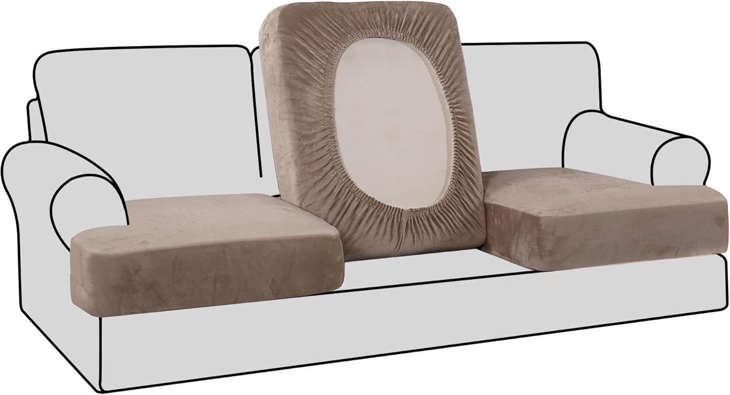 H.VERSAILTEX Stretch Velvet 3 Piece T Cushion Sofa