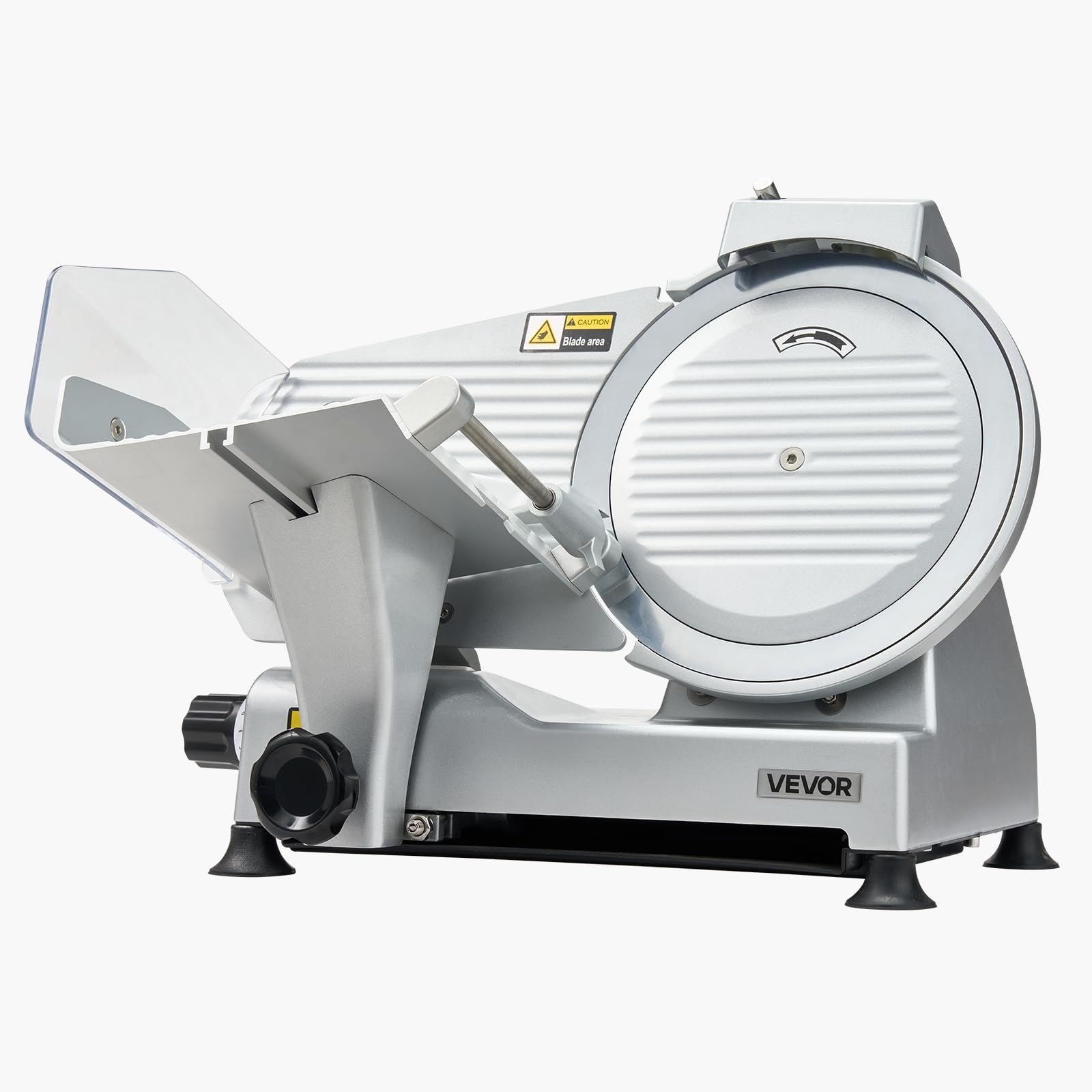 VEVOR Affettatrice Elettrica per Carne Commerciale da 320 W con Lama da 25 cm, Affettatrice con Spessore Regolabile da 0 a 10 mm, per Carne Congelata, Prosciutto, Bistecca di Prima Qualità