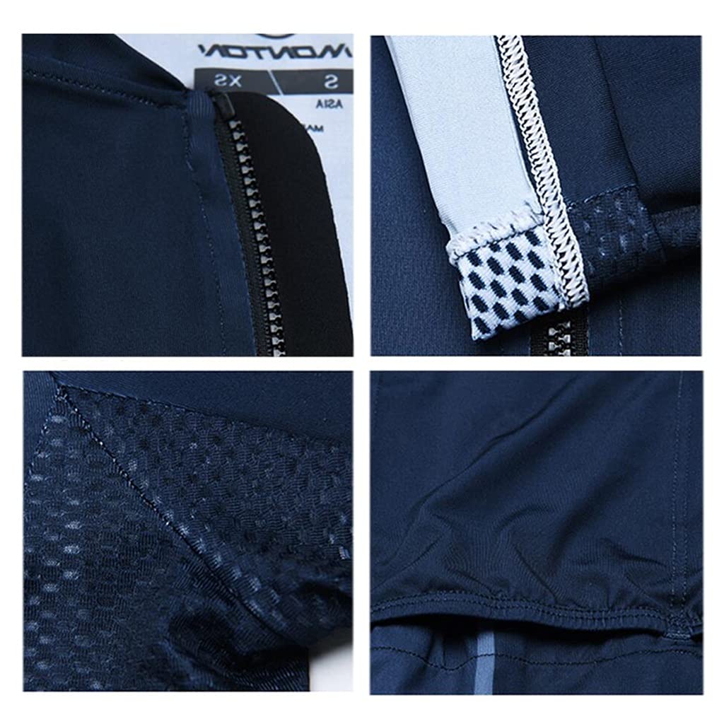Męska odzież kolarska Jezyka jazda na rowerze Męska koszulka wyścigowa Oddychająca z długim rękawem MTB odzież rowerowa Koszula rowerowa, Gradient Stripes Design Męskie koszulki kolarskie(Blauw,M)