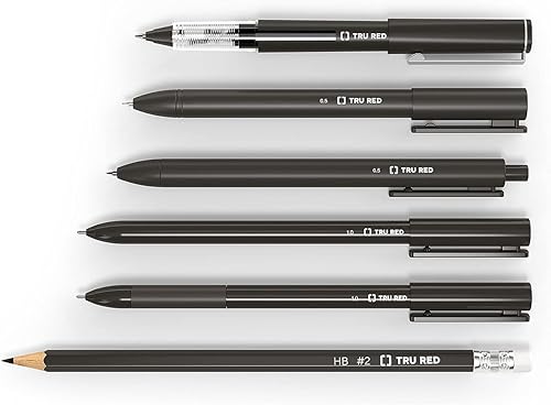 Miniatura 5 de TRU RED Staples - Bolígrafos retráctiles de gel de secado rápido, punta media, 0.028 in, surtidos, 24/cartón (TR54501-CCVS)