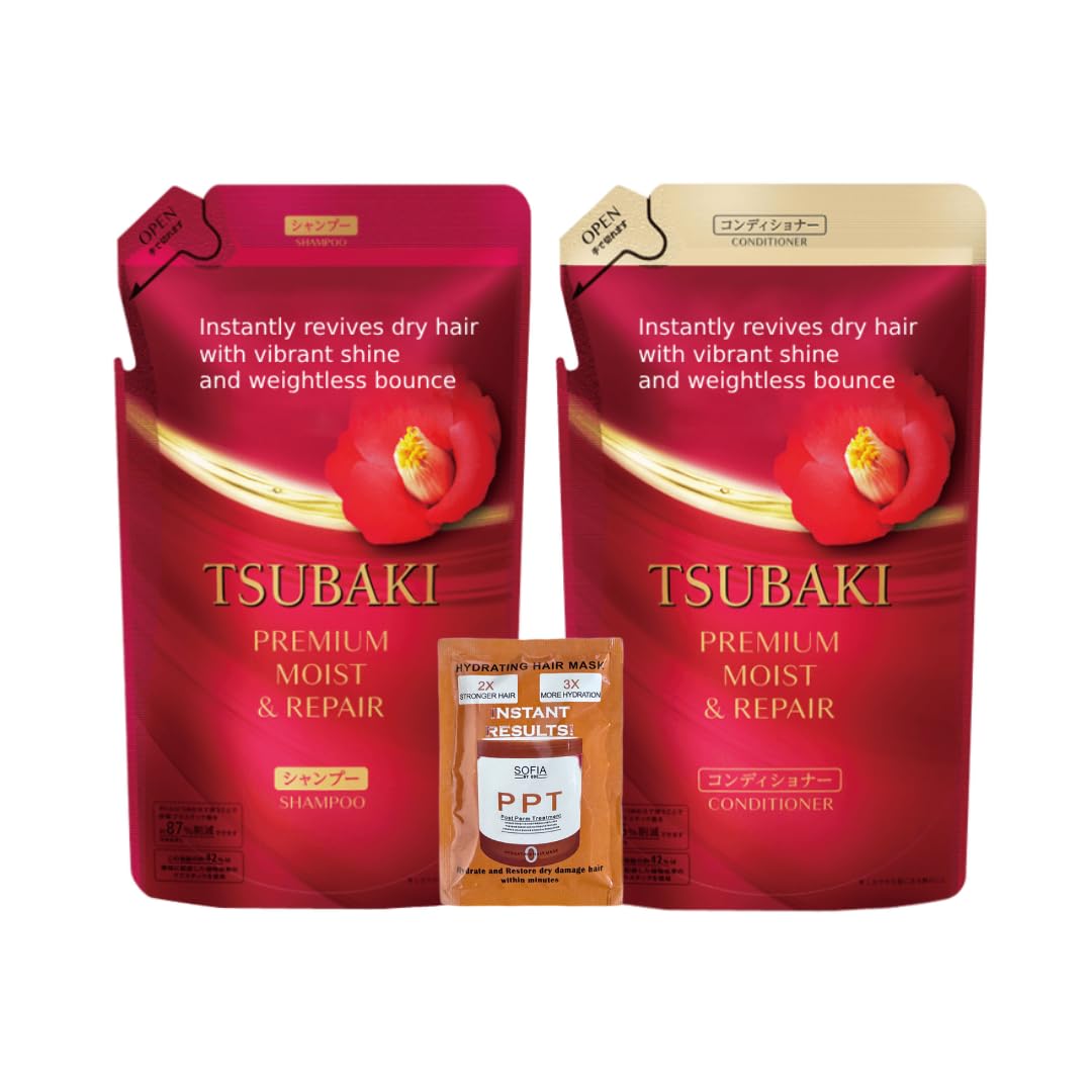 Moist Repair Tsubakii Shampoo and Conditioner Refill Pack Set