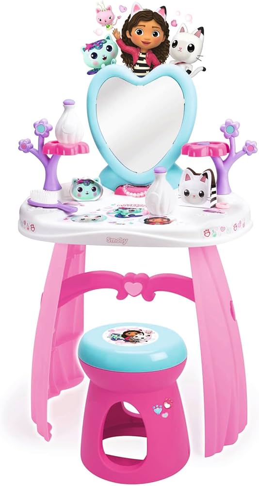 Marshmallow Furniture, Gabby’s Dollhouse 3-in-1 Slumber Sofa, Foam Toddler Nap Mat with Attached Blanket