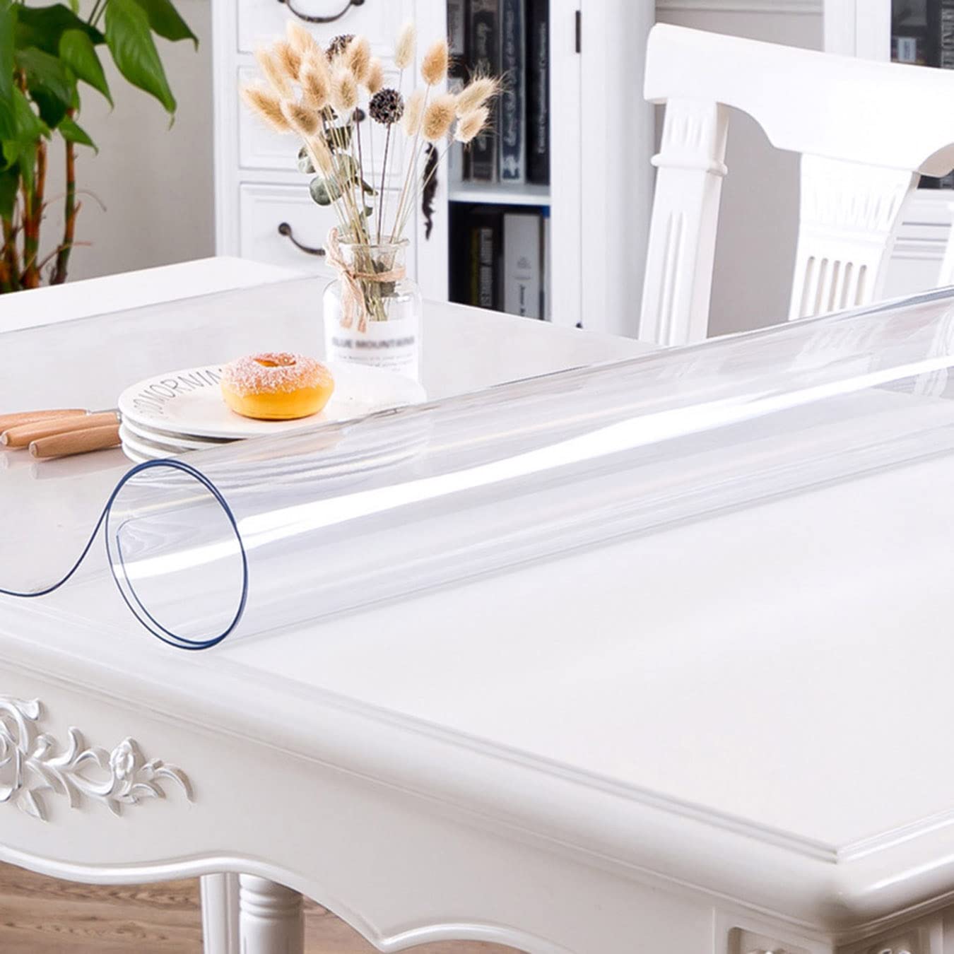 Tovaglia in PVC trasparente Pellicola protettiva per mobili Impermeabile e facile da pulire Spessore 1.5mm 100 * 160cm