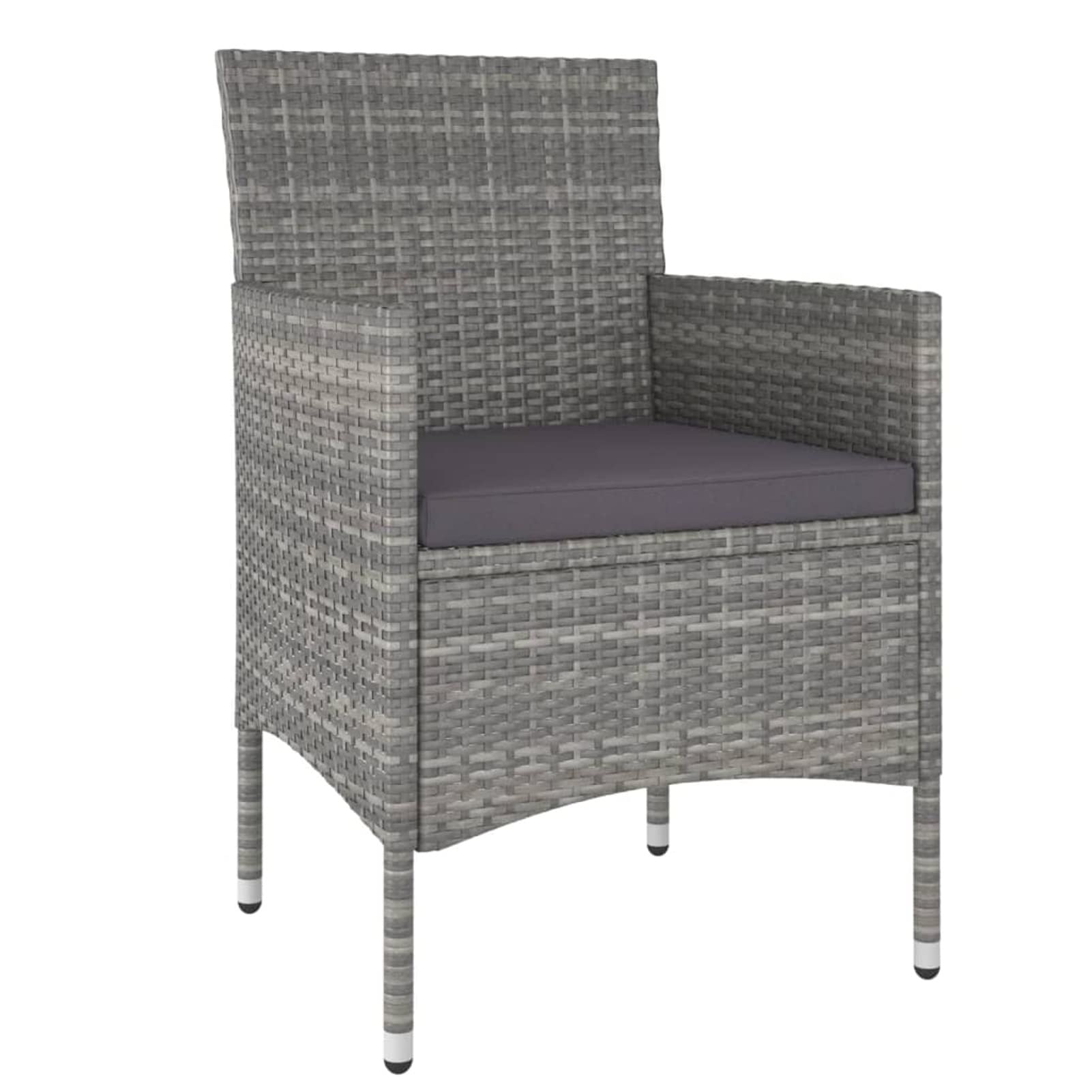 Juego de Comedor para jardín 3 Piezas Conjunto Mesa y sillas Jardin Muebles Jardin Exterior Garden Furniture Set de Comedor de jardín ratán sintético Gris
