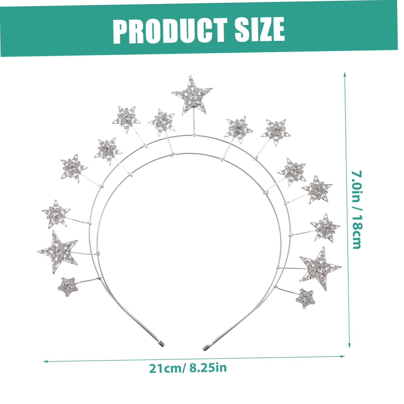 VICASKY 3 Pezzi Fascia Glitter Stelle Cinque Punte in Cerchietto per Sposa e Accessorio per Matrimonio Compleanno Tirare