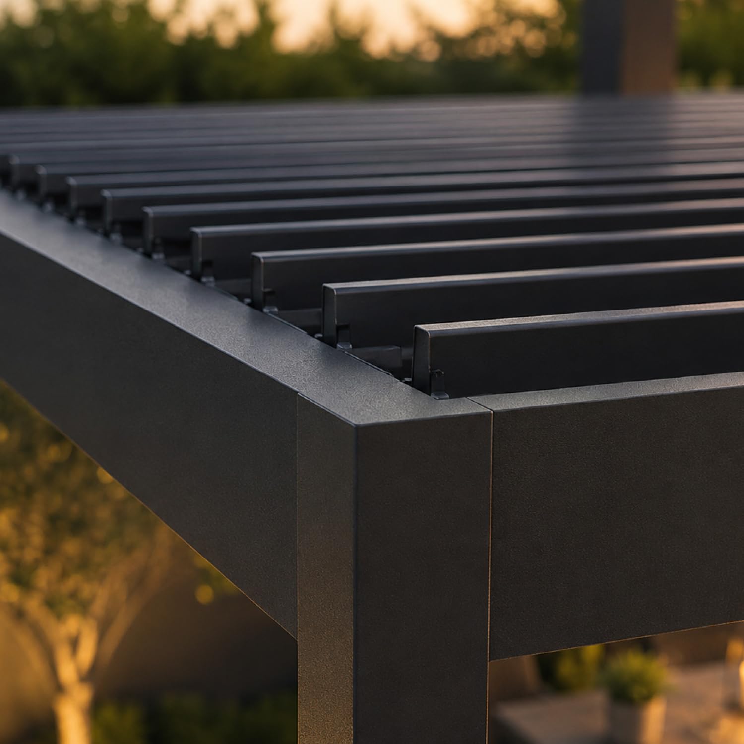 Pergola Bioclimatique Double Paros 571×290 cm Noir Aluminium