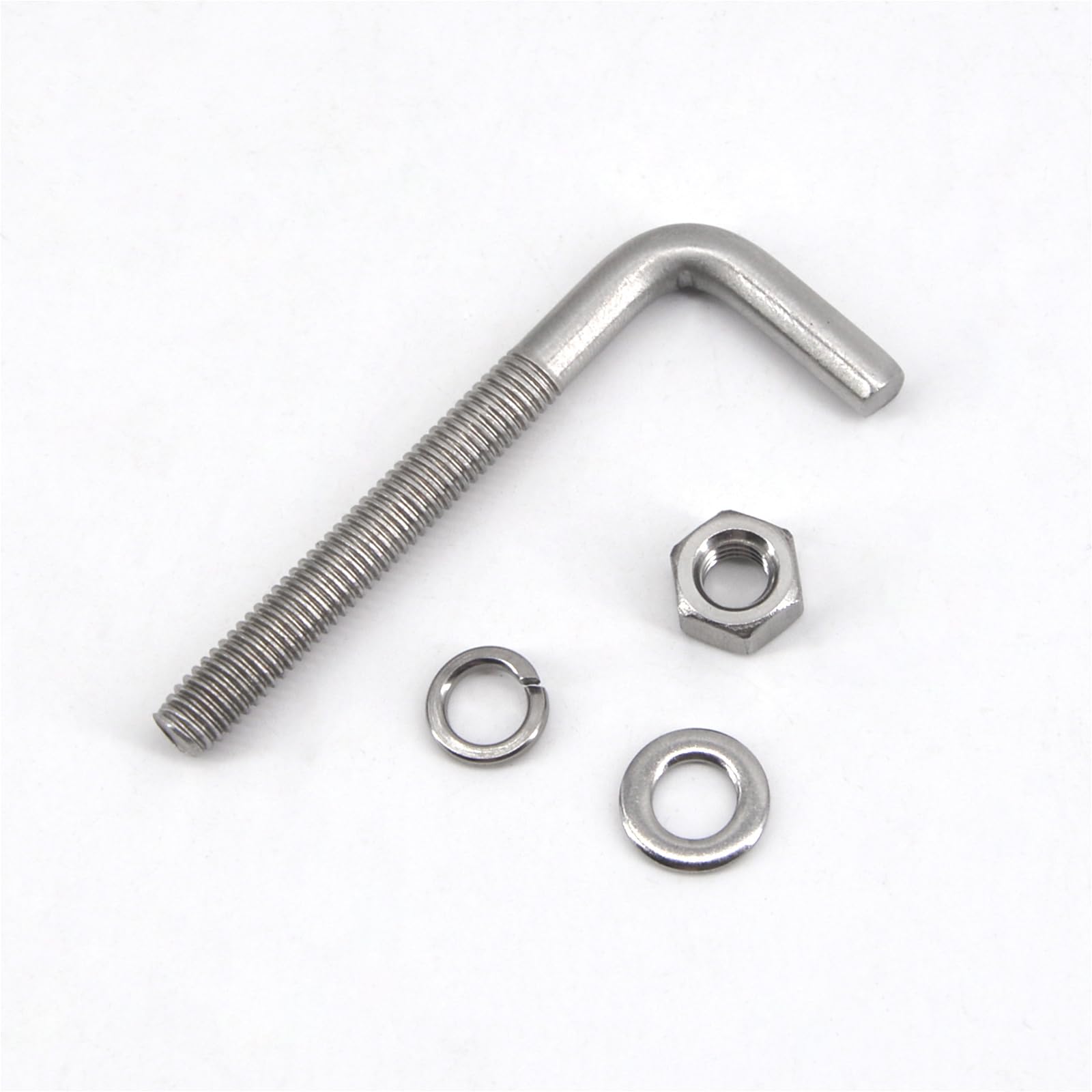 Confezione da 30 bulloni di ancoraggio quadrati M4 x 33 mm a forma di L, in acciaio inossidabile 304, ad angolo retto, con rondelle e dadi