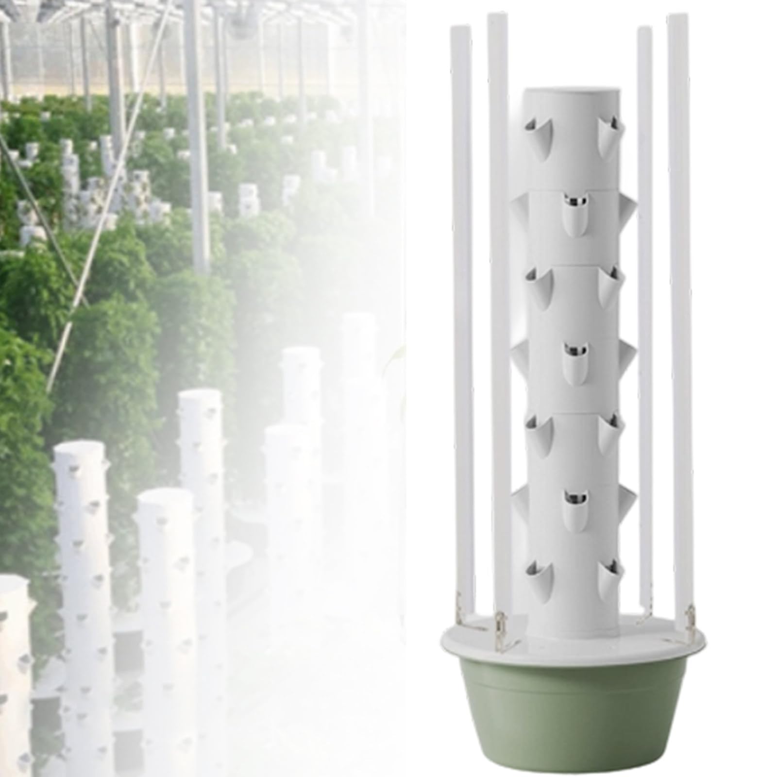 Kit sistema di coltivazione idroponica con luci a LED, giardino a torre automatizzato per interni per una crescita efficiente delle piante