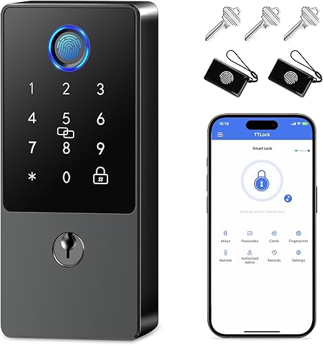 Cerradura inteligente, cerradura de puerta de entrada sin llave, cerradura inteligente de huellas dactilares, cerraduras inteligentes digitales para