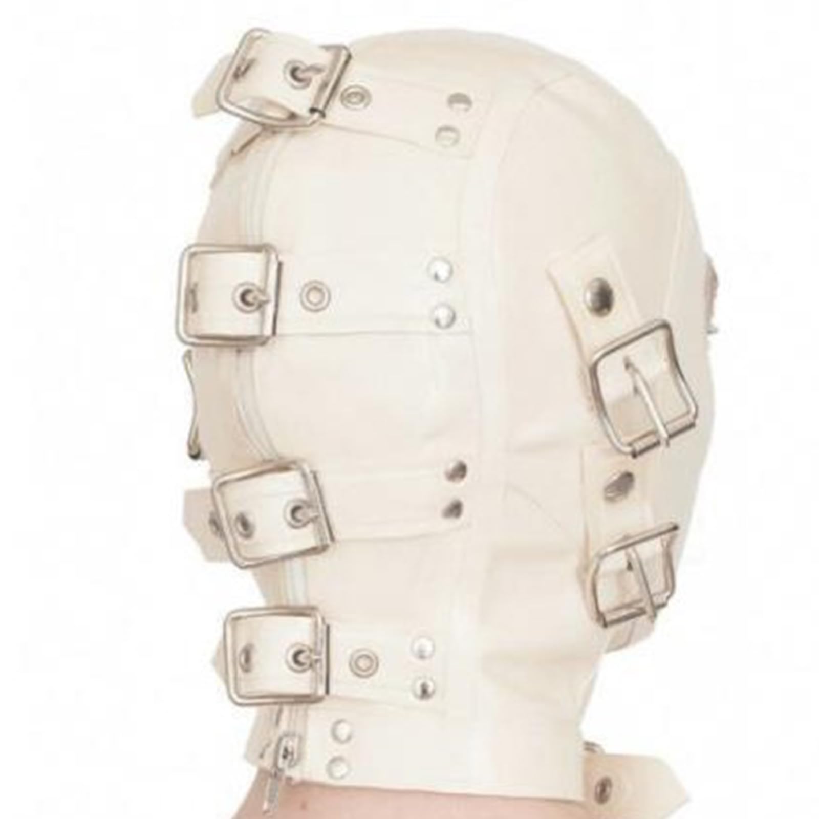 Bondage Latex Mask BDSM Halloween Partymaske Full Face Latex Maske mit Abnehmbare Augenmaske für Cosplay Party Paare(Size:XXL-73CM)
