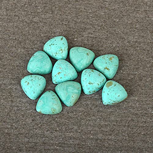Turquoise cabochon 8mm trillion dos plat, pierre semi-précieuse pour création bijoux - 2